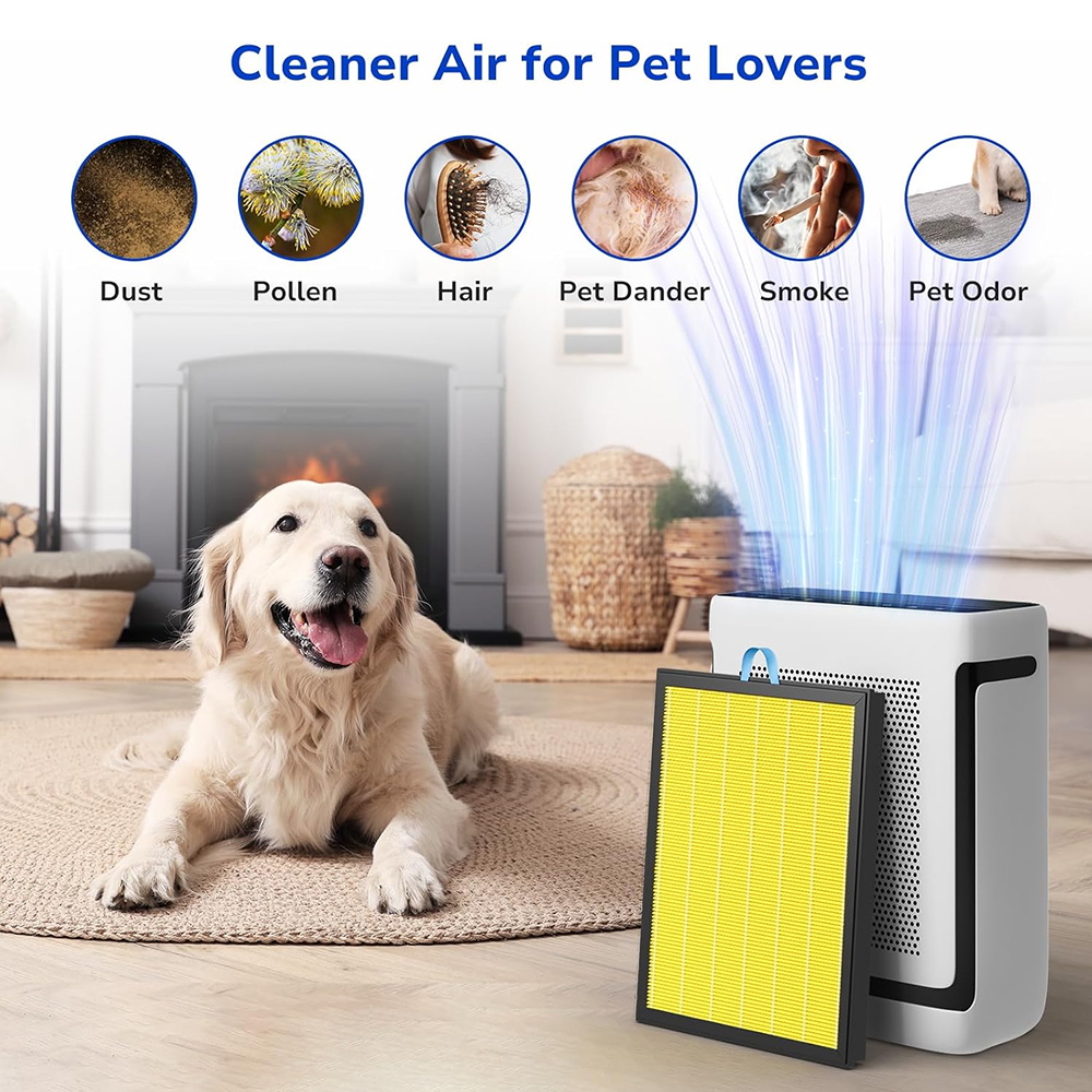 effectively filters dust, pollen, hair, pet dander, smoke and pet odor, clean air for pet lovers