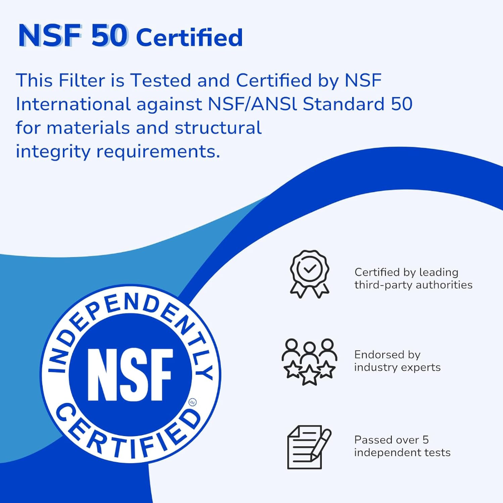 Fil-Fresh pool filter cartridge with NSF 50 certification for safe and reliable pool filtration