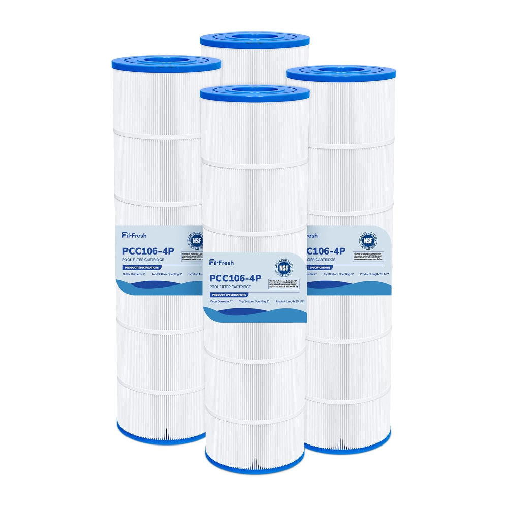 Fil-Fresh C4030 Pool Filter Cartridge, NSF 50 Certified, 4×106 sq. ft, 4-Pack