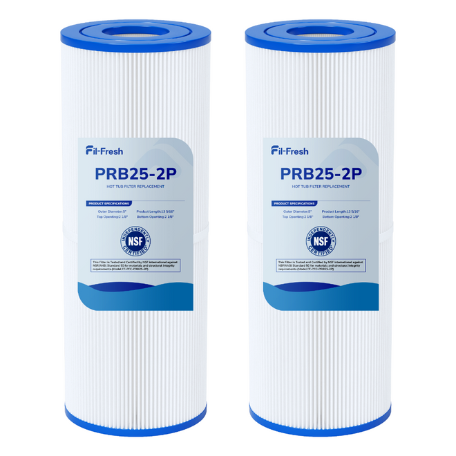 Fil-fresh 5×13 Drop-in Hot Tub Filter Replacement for Pleatco PRB25-IN, Spa Filters Replace Guardian 413-106, Unicel C-4326, Filbur FC-2375, FC-2370, 25 Sq. ft, 2-Pack