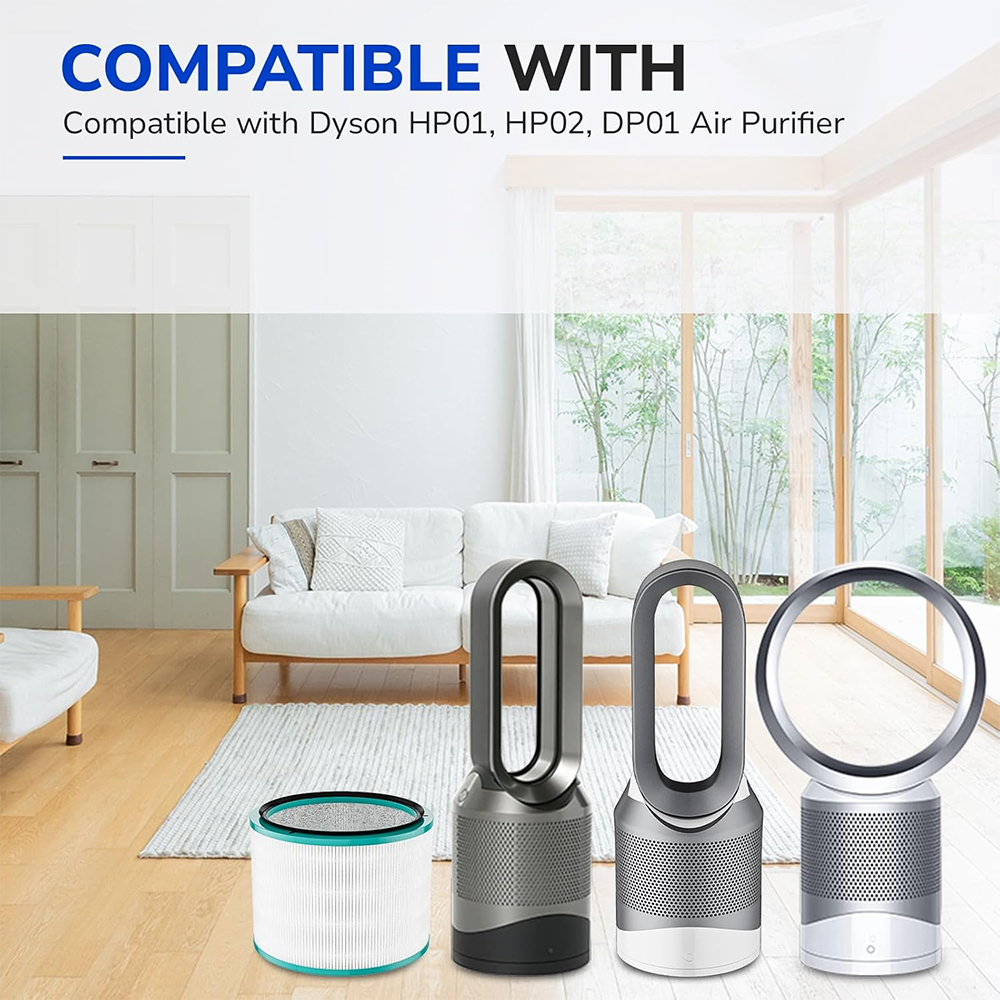 Fil-Fresh HP01, HP02 Air Purifier Replacement Filter, Compatible with Dyson Pure Cool Link DP01 and Dyson Pure Hot + Cool Link HP01, HP02