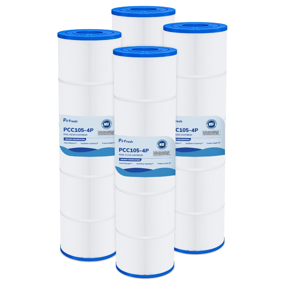 Fil-Fresh CCP420 Pool Filter Cartridges, NSF 50 Certified, 4×105 sq.ft, PCC105-4P