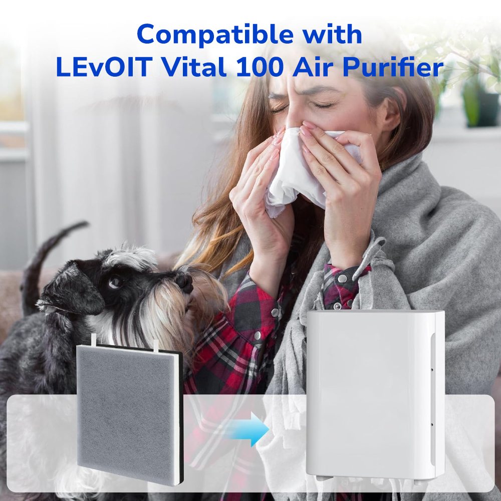 Fil-Fresh Air Purifier Filter Replacement compatible with LEVOIT Vital 100 Vital Air Purifier
