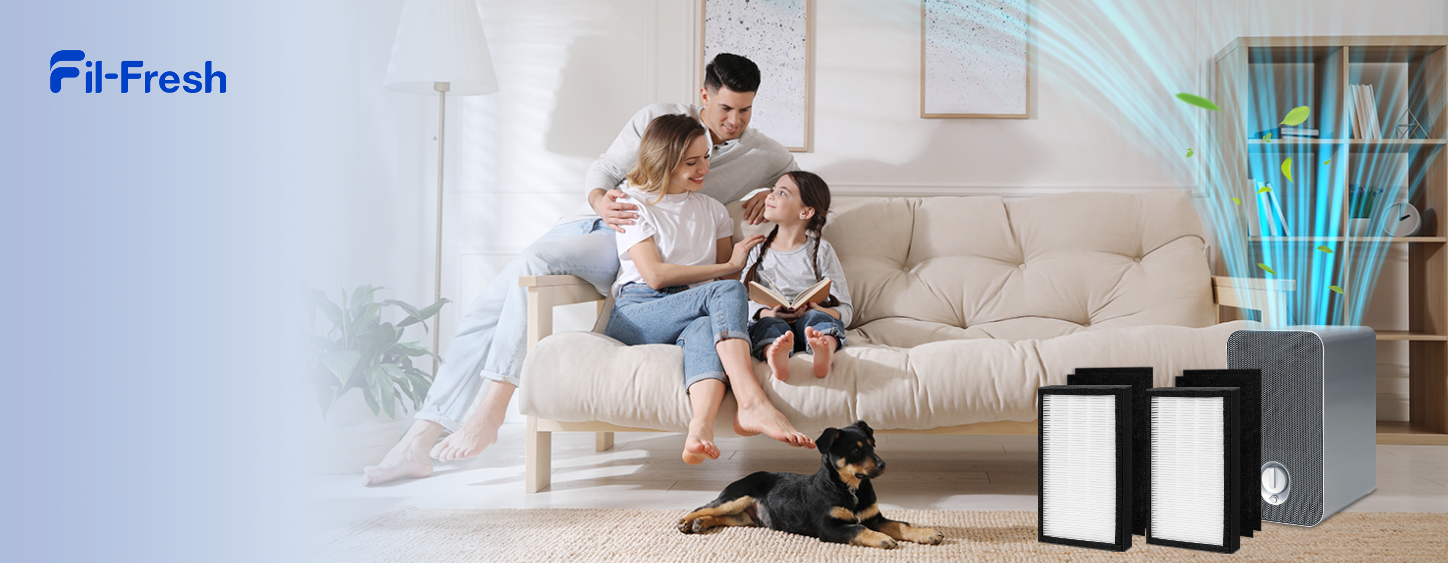 Fil-Fresh FLT4100 Replacement Filter E Compatible with Germ Guardian AC4100, AC4100CA, AC4150BL Series Air Purifier, 2 H13 True HEPA Filter & 4 Carbon Filters PC banner