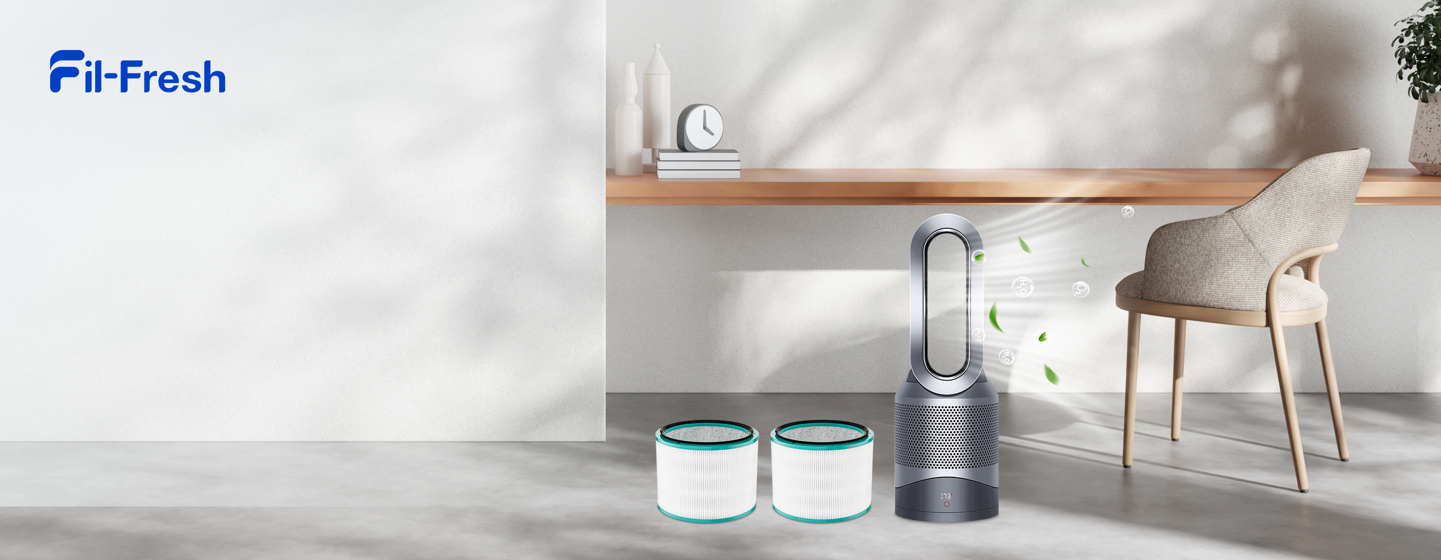 Fil-Fresh 2-Pack HP01, HP02 Air Purifier Replacement Filter, Compatible with Dyson Pure Cool Link DP01 and Dyson Pure Hot + Cool Link HP01, HP02, True HEPA 360° Glass Filter, Replaces Part# 968125-03 PC banner