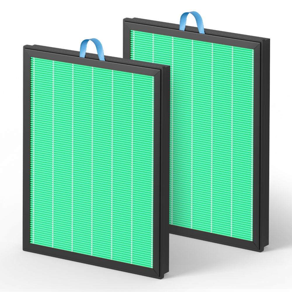 Fil-Fresh Vital 100S Replacement Filter, Compatible with LEVOIT Vital 100S Air Purifier, Replace Vital 100S-RF-TX, Green, 2-Pack