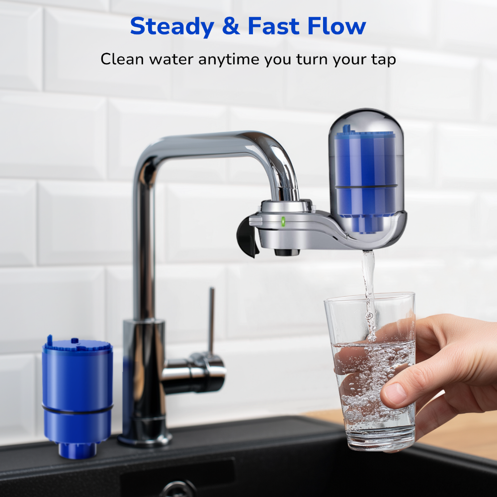 Fil-Fresh faucet filter replacement delivering clean, fast-flowing water straight from the tap