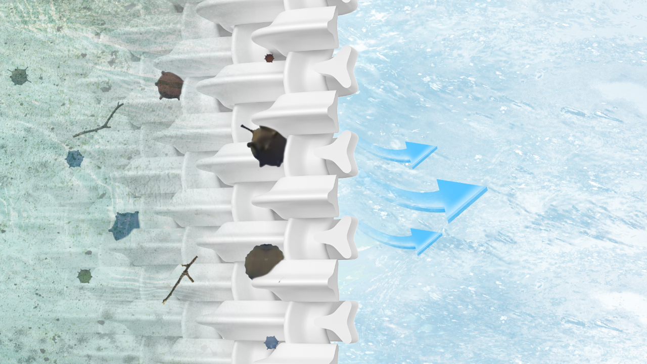 Trilobal structure capturing 3X more debris for enhanced filtration and cleaner water