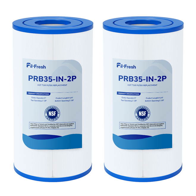 Fil-fresh PRB35-IN Hot Tub Filter Replacement for Filbur FC-2385, Unicel C-4335, ThermoSpa FL1008, Pleatco PRB35-IN, Guardian 409-219, 35 Sq. ft, 2-Pack
