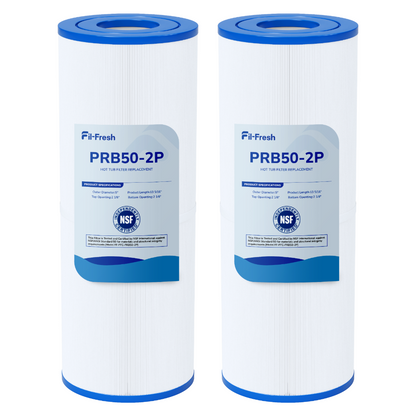 Fil-Fresh C-4950 Spa Filter Replacement for Filbur FC-2390, Pleatco PRB50-IN, Unicel C-4950, 5×13 Drop‑In Spa Filter, Replaces Jacuzzi J210/J220/J235/J245/J275, 50 sq. ft, 2 Pack