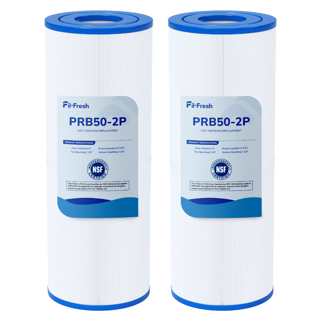 Fil-Fresh C-4950 Spa Filter Replacement for Filbur FC-2390, Pleatco PRB50-IN, Unicel C-4950, 5×13 Drop‑In Spa Filter, Replaces Jacuzzi J210/J220/J235/J245/J275, 50 sq. ft, 2 Pack
