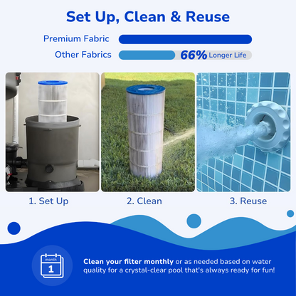 Easy to setup, clean, and reuse with premium fabric offering 66% longer lifespan