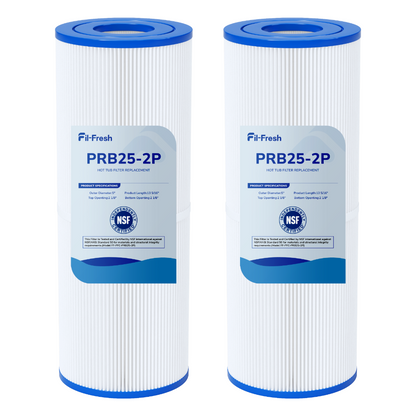 Fil-fresh 5×13 Drop-in Hot Tub Filter Replacement for Pleatco PRB25-IN, Spa Filters Replace Guardian 413-106, Unicel C-4326, Filbur FC-2375, FC-2370, 25 Sq. ft, 2-Pack