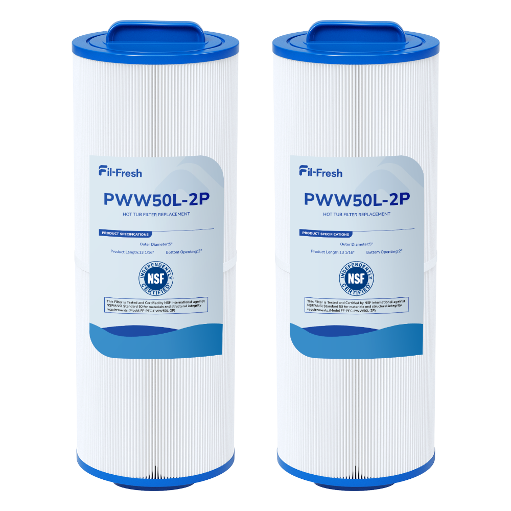 Fil-fresh 4CH-949 Spa and Hot Tub Filter Replacement for Filbur FC-0172, Pleatco PWW50L, Waterway Teleweir 50, Unicel 4CH-949, Spa Filter Replaces 817-4050, 2 Pack