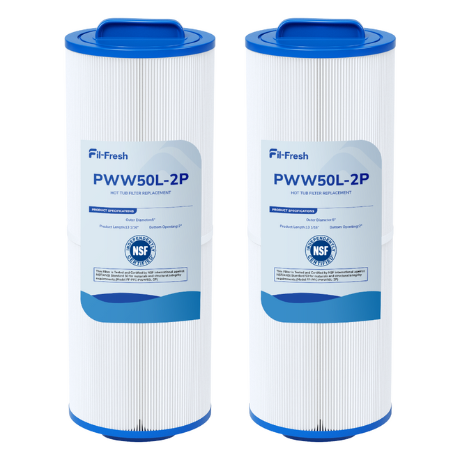 Fil-fresh 4CH-949 Spa and Hot Tub Filter Replacement for Filbur FC-0172, Pleatco PWW50L, Waterway Teleweir 50, Unicel 4CH-949, Spa Filter Replaces 817-4050, 2 Pack