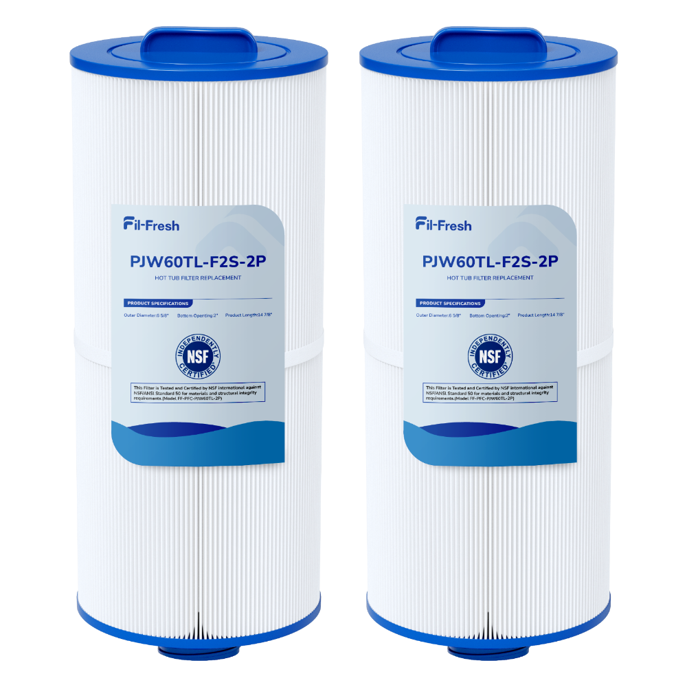 Fil-fresh 6000-383A Hot Tub Filter, Compatible with Jacuzzi J-300, J-400, Spa Filter Replaces Unicel 6CH-960, 6540-476, 6540-383, Pleatco PJW60TL-F2S, Filbur FC-2800, 2-Pack (Handle Not be Removed)