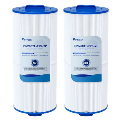 Fil-fresh 6000-383A Hot Tub Filter, Compatible with Jacuzzi J-300, J-400, Spa Filter Replaces Unicel 6CH-960, 6540-476, 6540-383, Pleatco PJW60TL-F2S, Filbur FC-2800, 2-Pack (Handle Not be Removed)