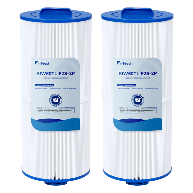 Fil-fresh 6000-383A Hot Tub Filter, Compatible with Jacuzzi J-300, J-400, Spa Filter Replaces Unicel 6CH-960, 6540-476, 6540-383, Pleatco PJW60TL-F2S, Filbur FC-2800, 2-Pack (Handle Not be Removed)