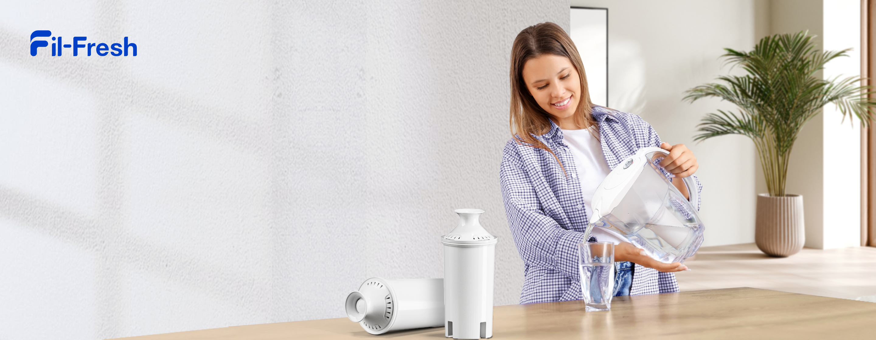 PC banner of Fil-Fresh pitcher filter replacement for all Brita pitchers and dispensers with straws, replace Brita OB03