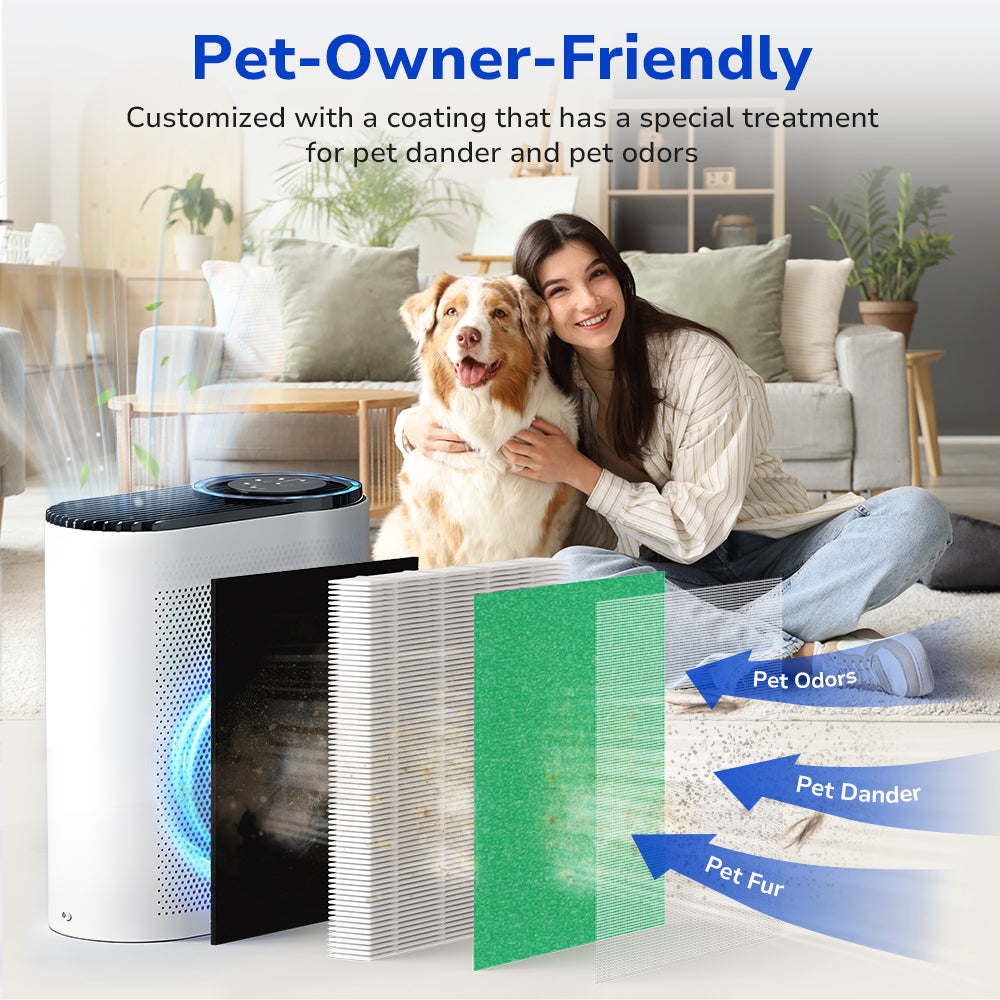 pet owner friendly, for pet dander and pet odors 