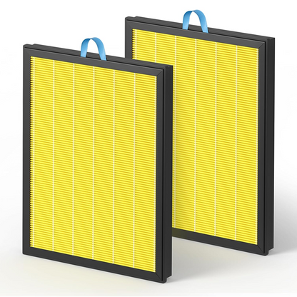 Fil-Fresh Vital 100S Pet Care Replacement Filter, Compatible with LEVOIT Vital 100S Air Purifier, 3-in-1 H13 True HEPA & Activated Carbon, Replace Vital 100S-RF-PA, Yellow, 2-Pack